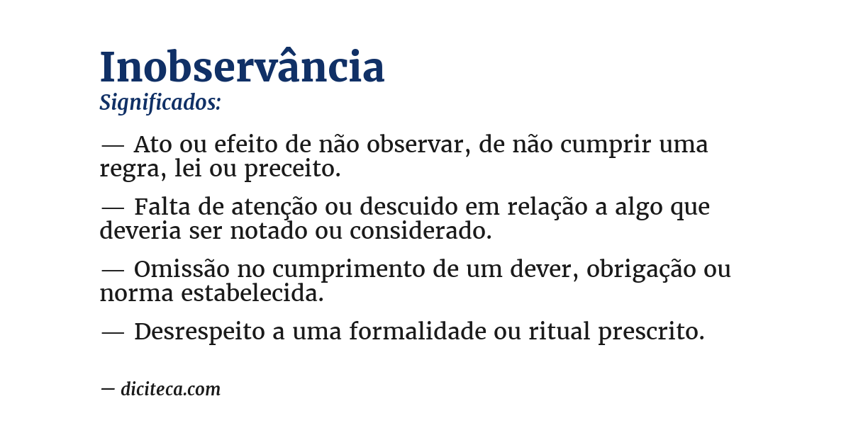 Significado de inobservância