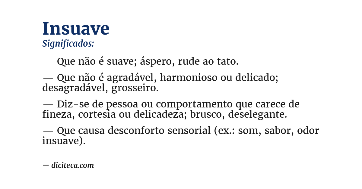 Significado de insuave