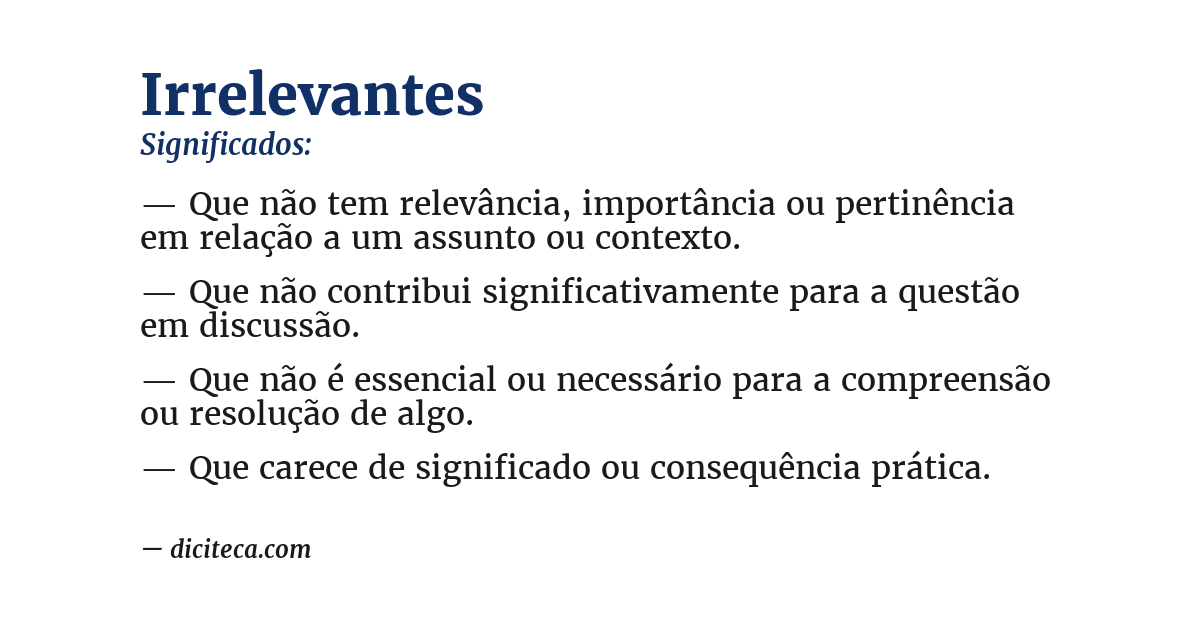 Significado de irrelevantes