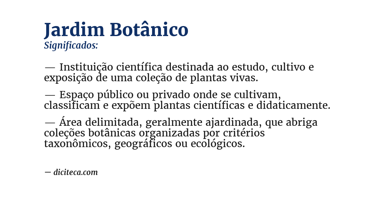 Significado de jardim botânico
