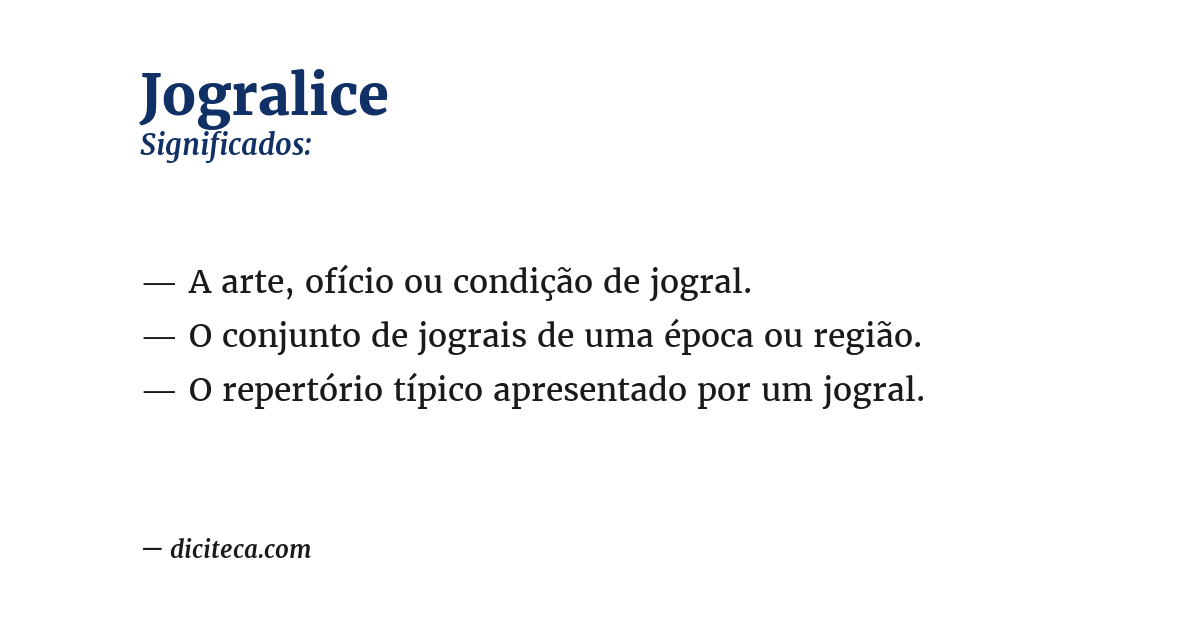 Significado de jogralice