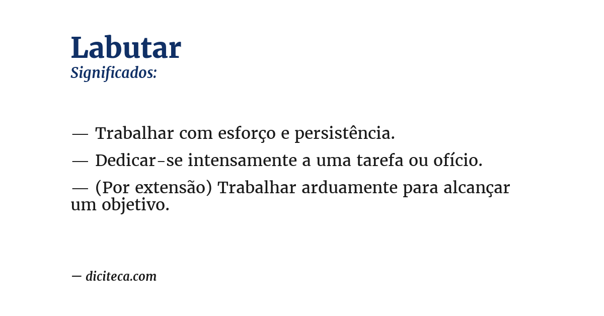 Significado de labutar