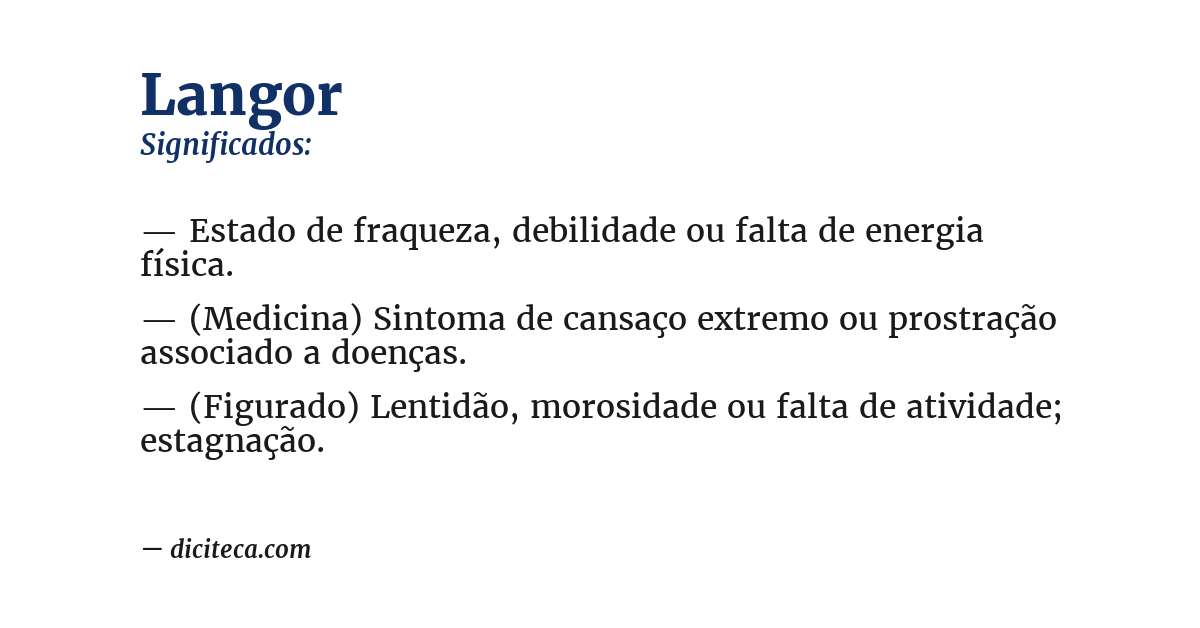 Significado de langor