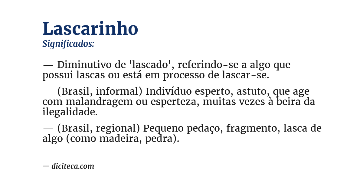 Significado de lascarinho