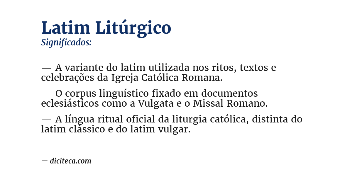 Significado de latim litúrgico