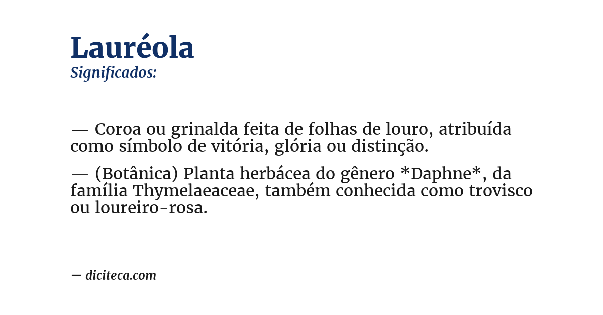 Significado de lauréola