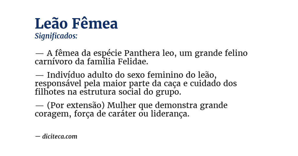 Significado de leão fêmea