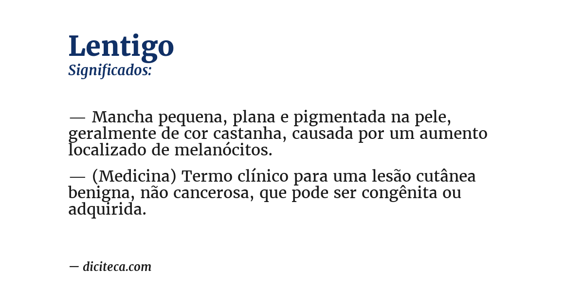 Significado de lentigo