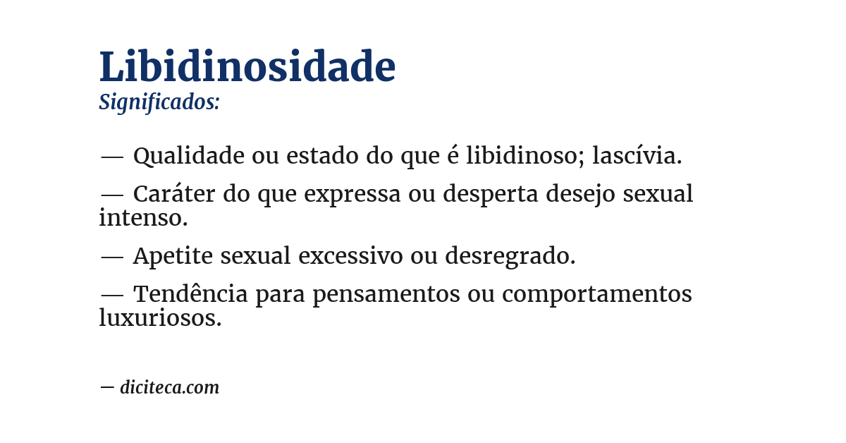 Significado de libidinosidade