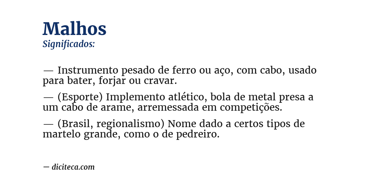 Significado de malhos