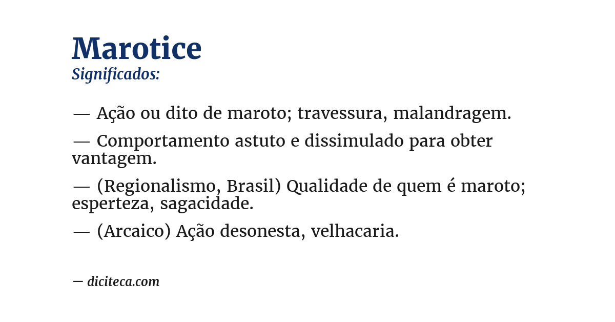 Significado de marotice