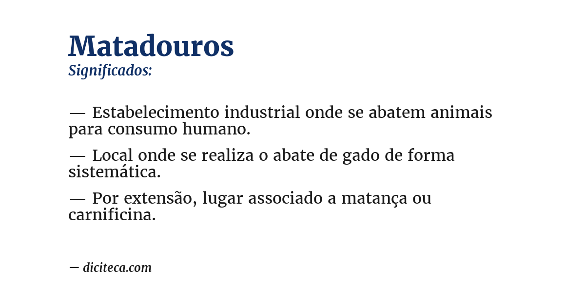 Significado de matadouros