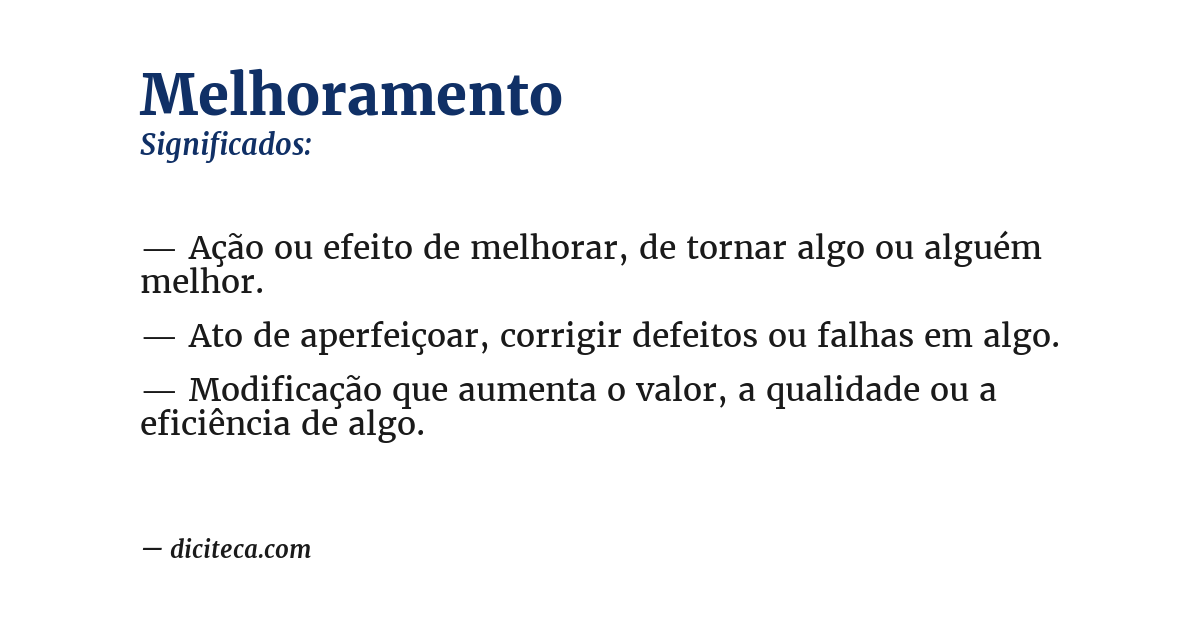 Significado de melhoramento