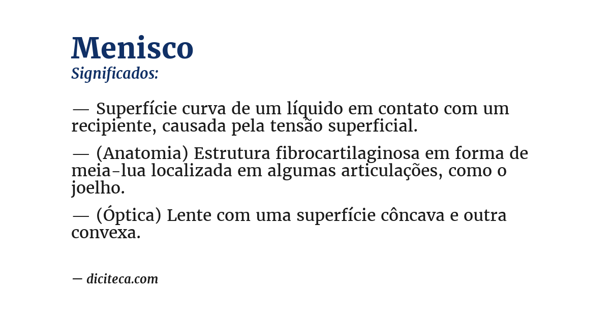 Significado de menisco