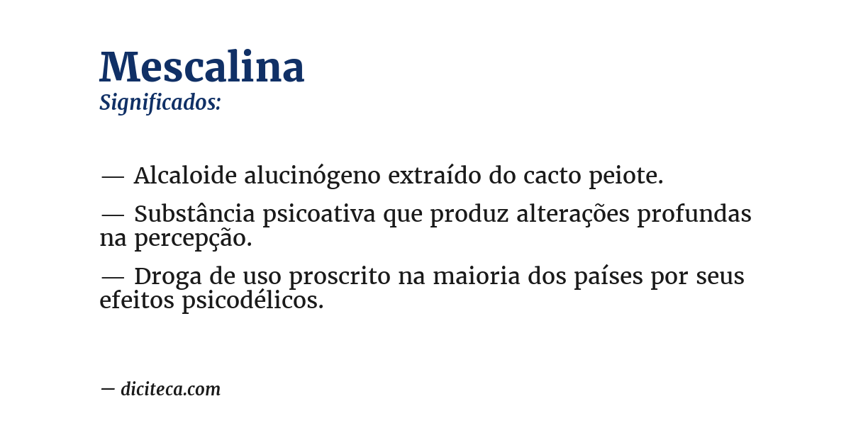 Significado de mescalina