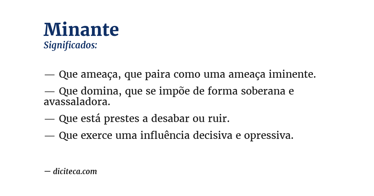 Significado de minante