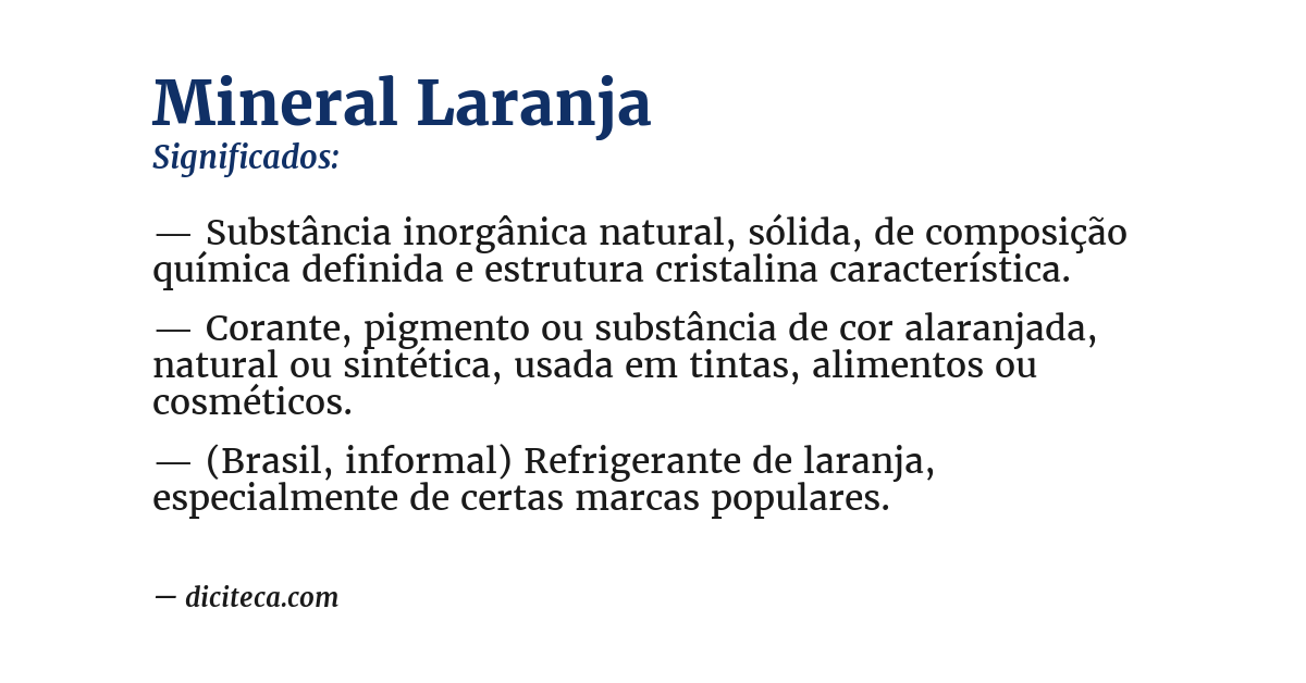 Significado de mineral laranja
