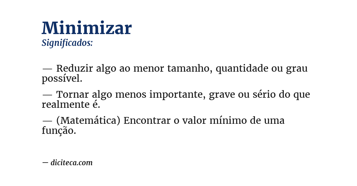 Significado de minimizar