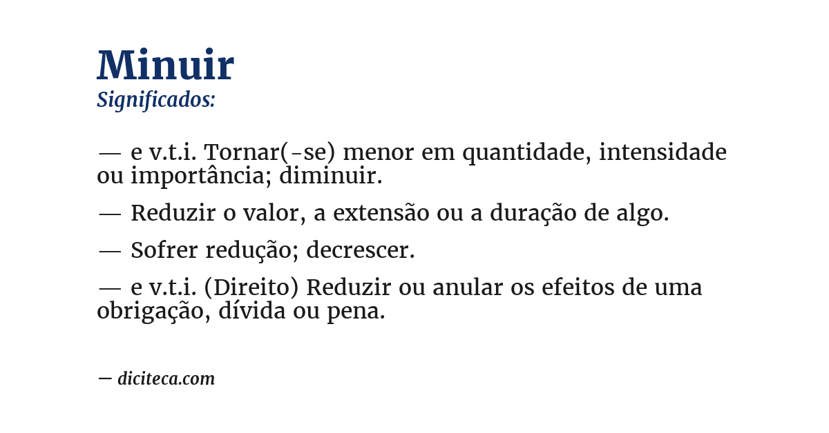 Significado de minuir