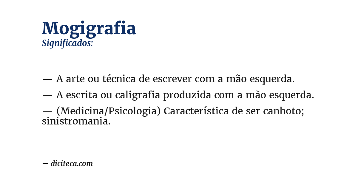 Significado de mogigrafia