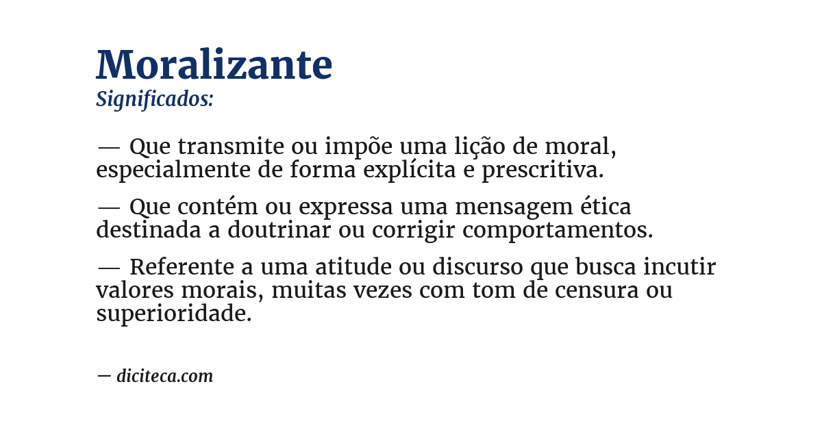 Significado de moralizante
