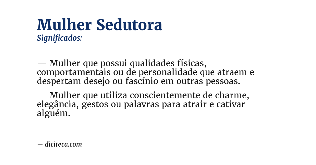 Significado de mulher sedutora