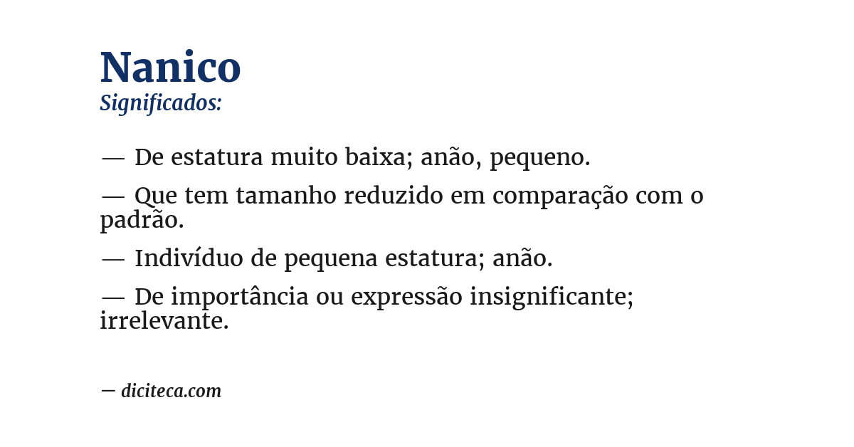 Significado de nanico