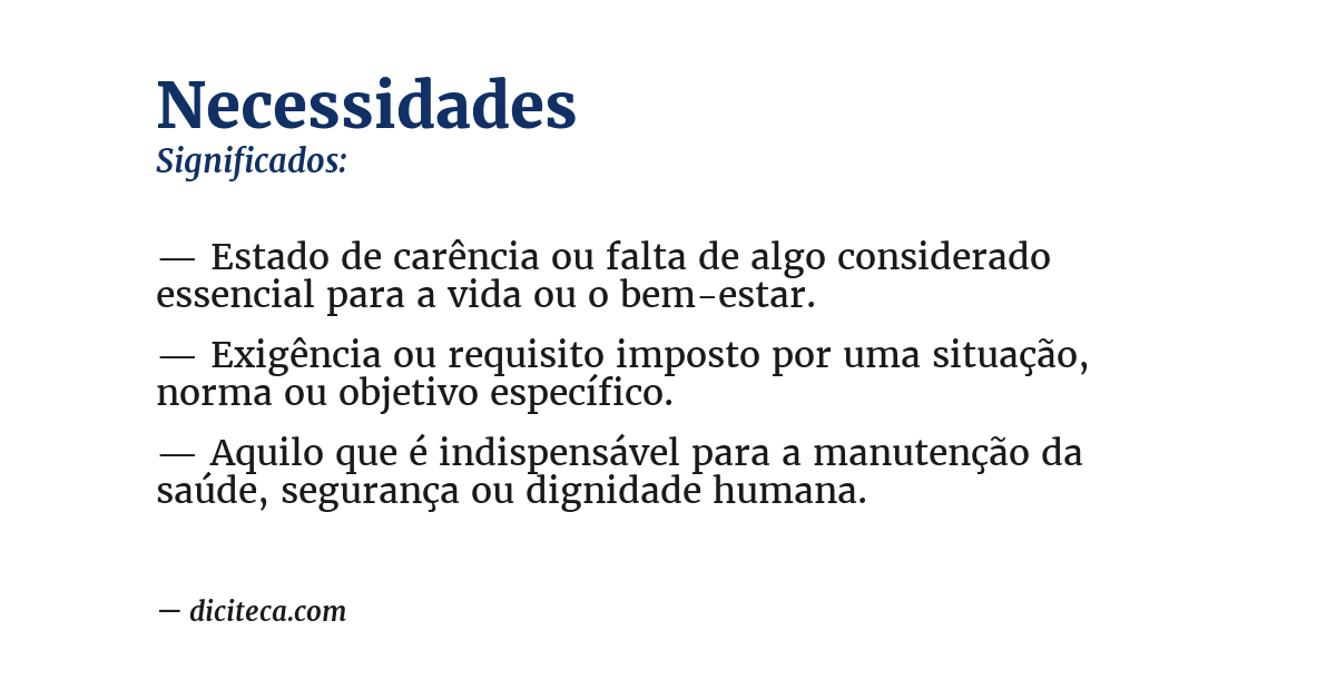Significado de necessidades
