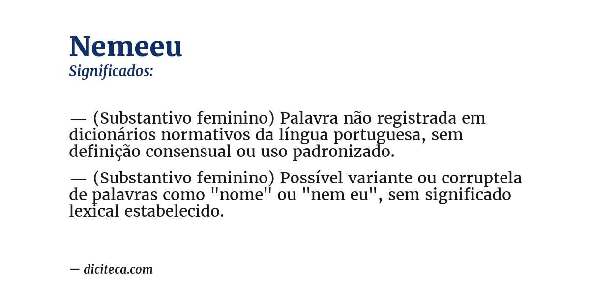 Significado de nemeeu