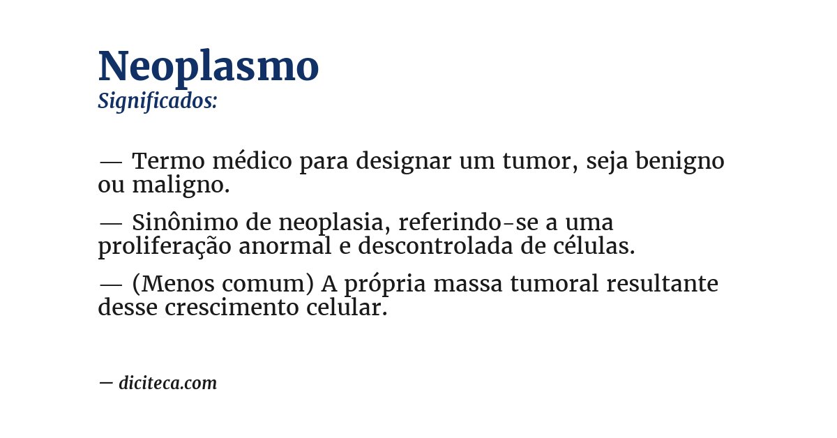Significado de neoplasmo