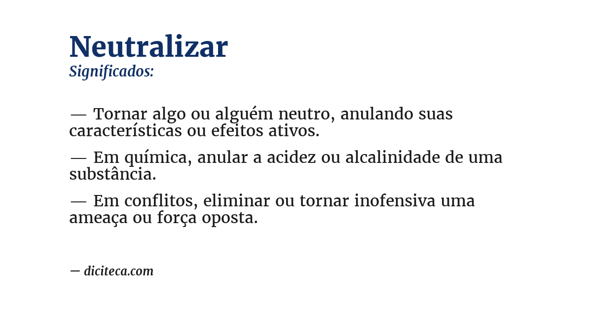 Significado de neutralizar