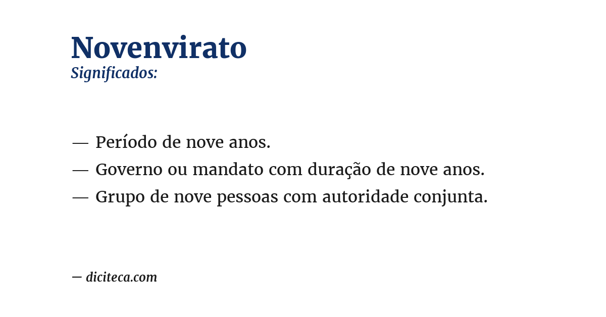 Significado de novenvirato