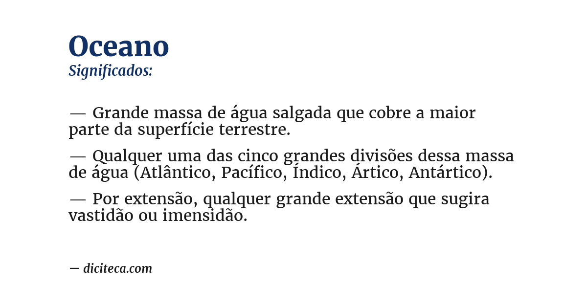 Significado de oceano