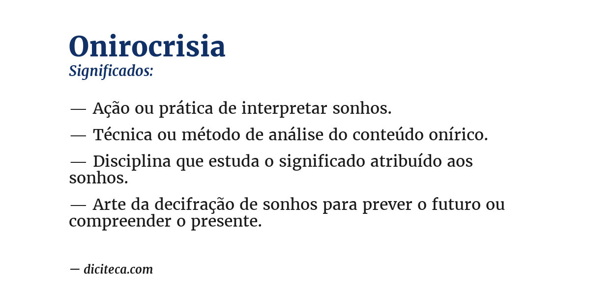 Significado de onirocrisia