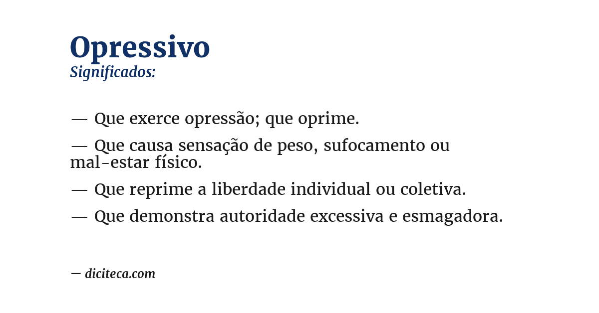 Significado de opressivo