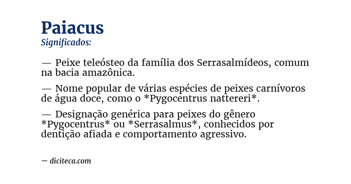 Significado de paiacus