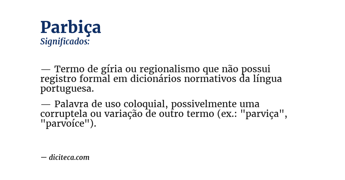 Significado de parbiça