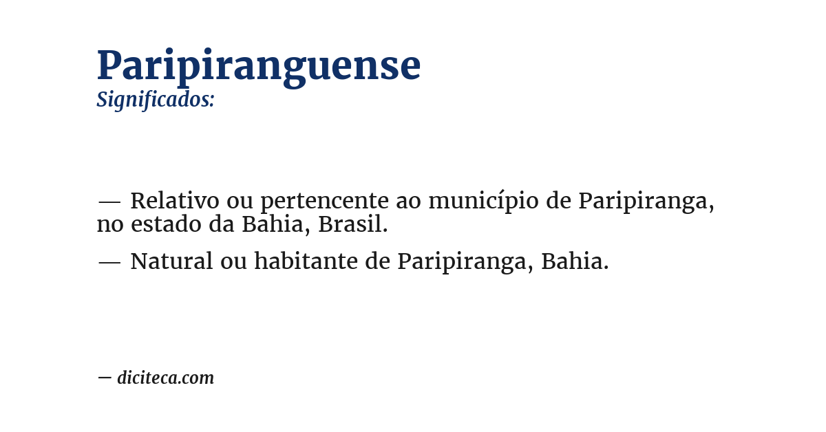 Significado de paripiranguense