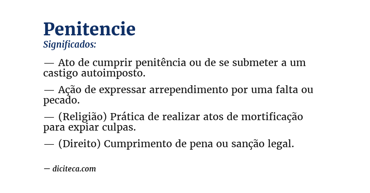 Significado de penitencie