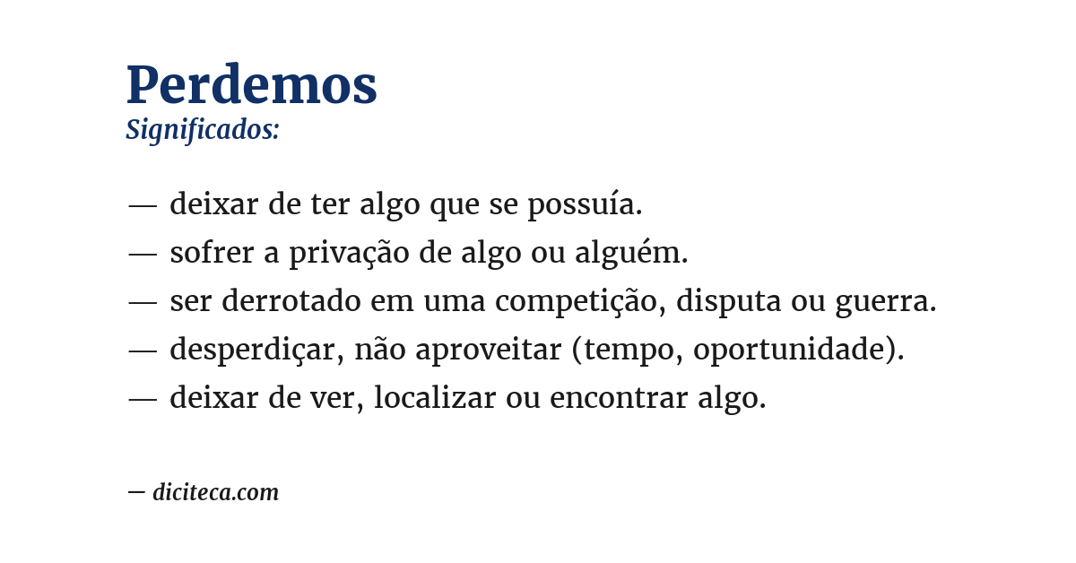 Significado de perdemos