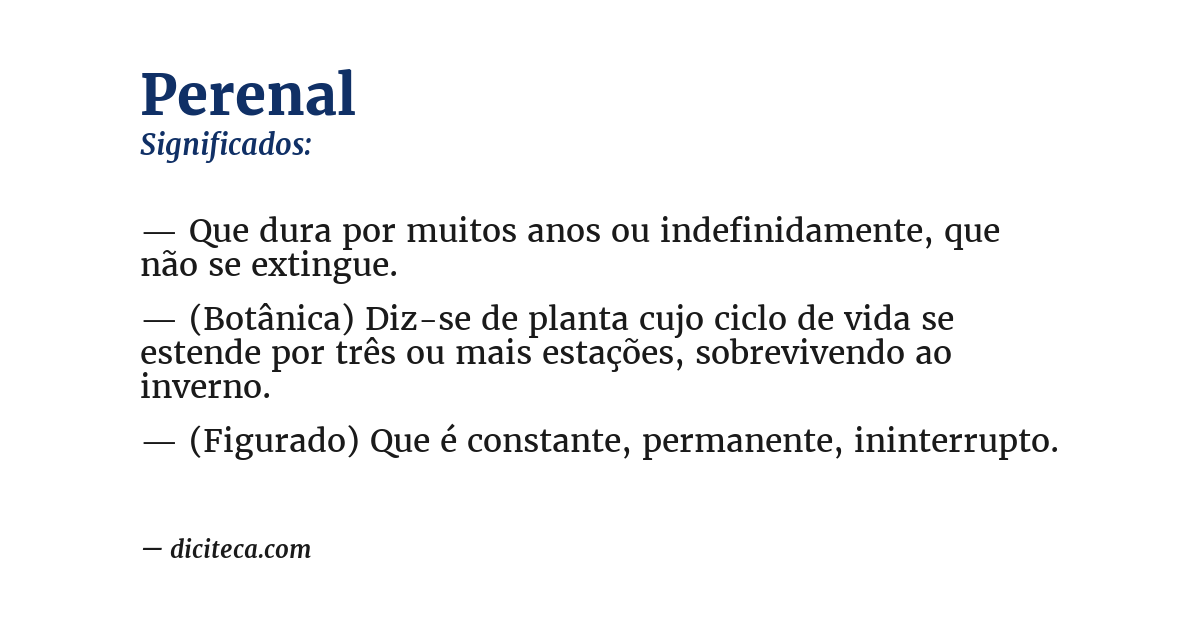 Significado de perenal