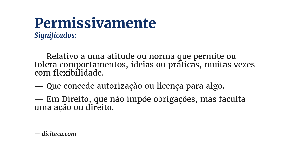 Significado de permissivamente