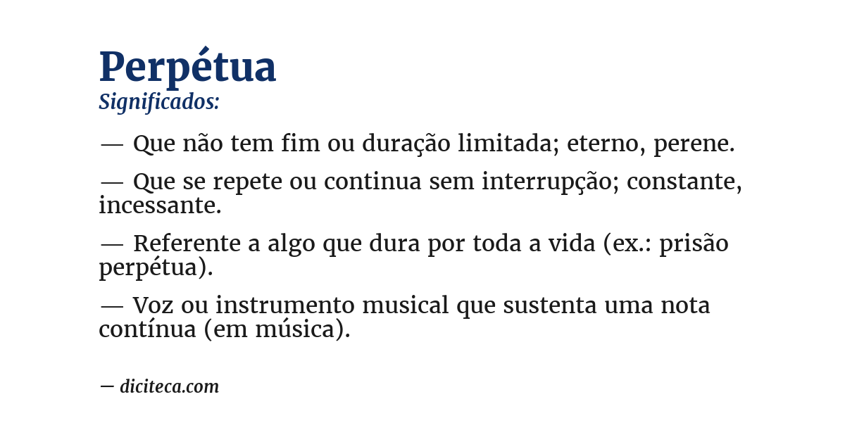 Significado de perpétua