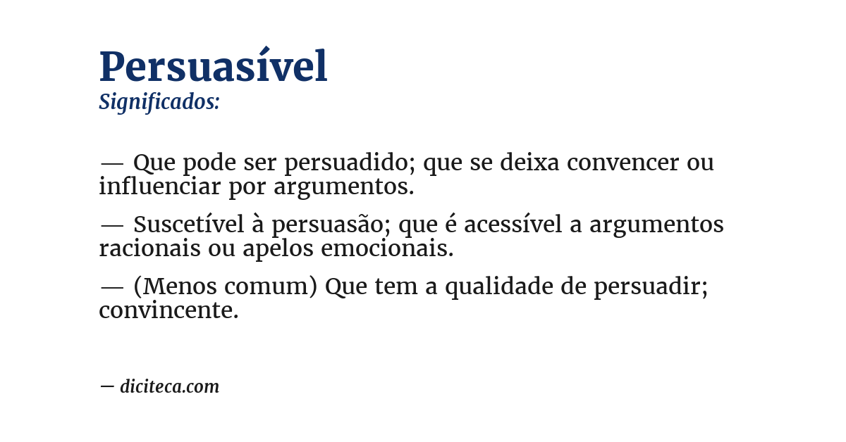Significado de persuasível