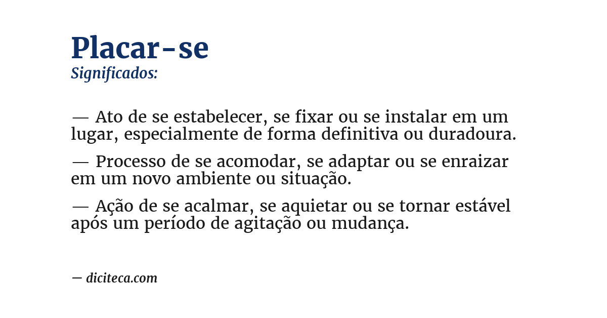 Significado de placar-se