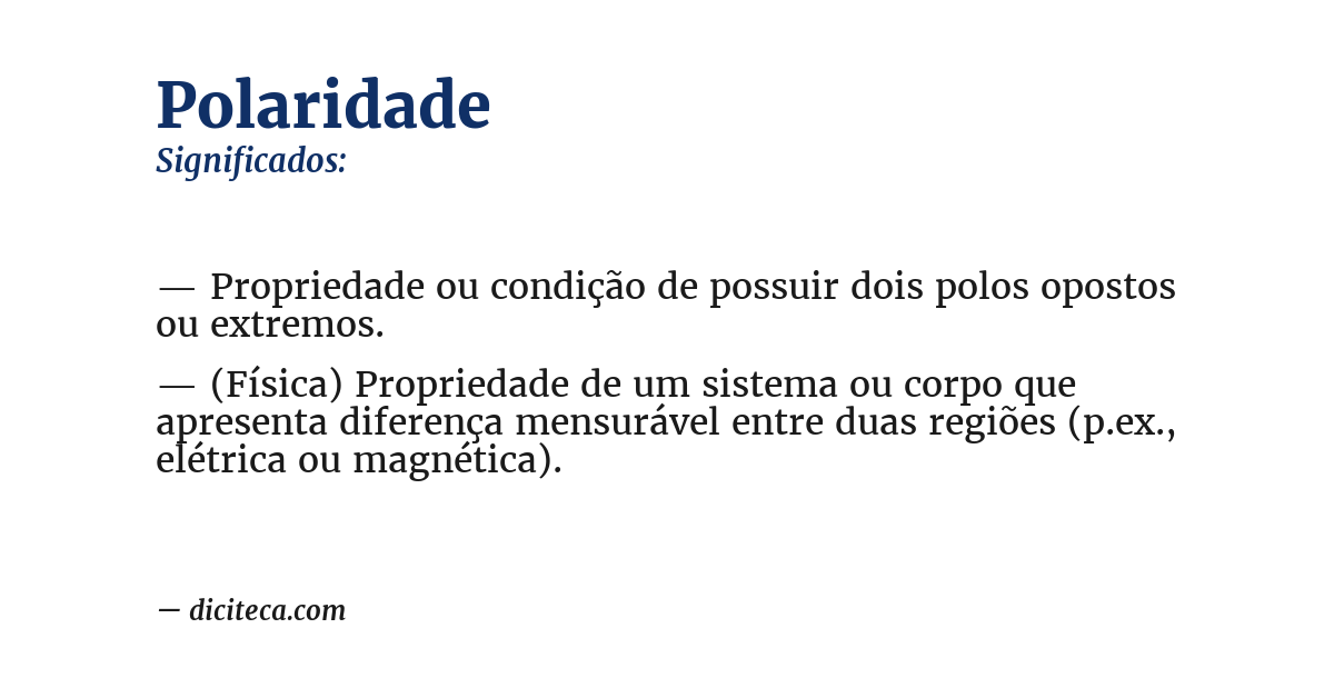 Significado de polaridade