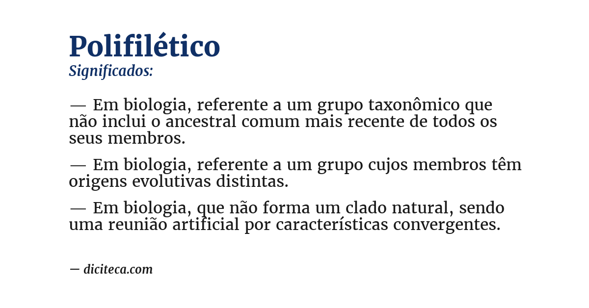 Significado de polifilético