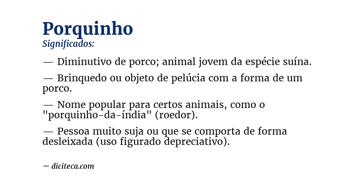 Significado de porquinho
