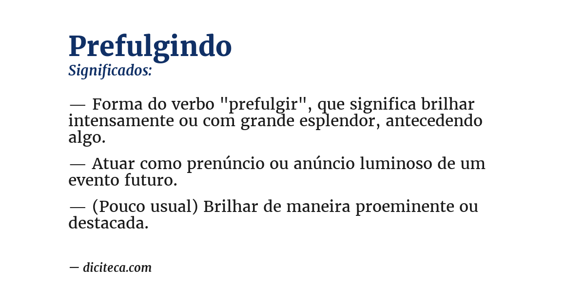 Significado de prefulgindo
