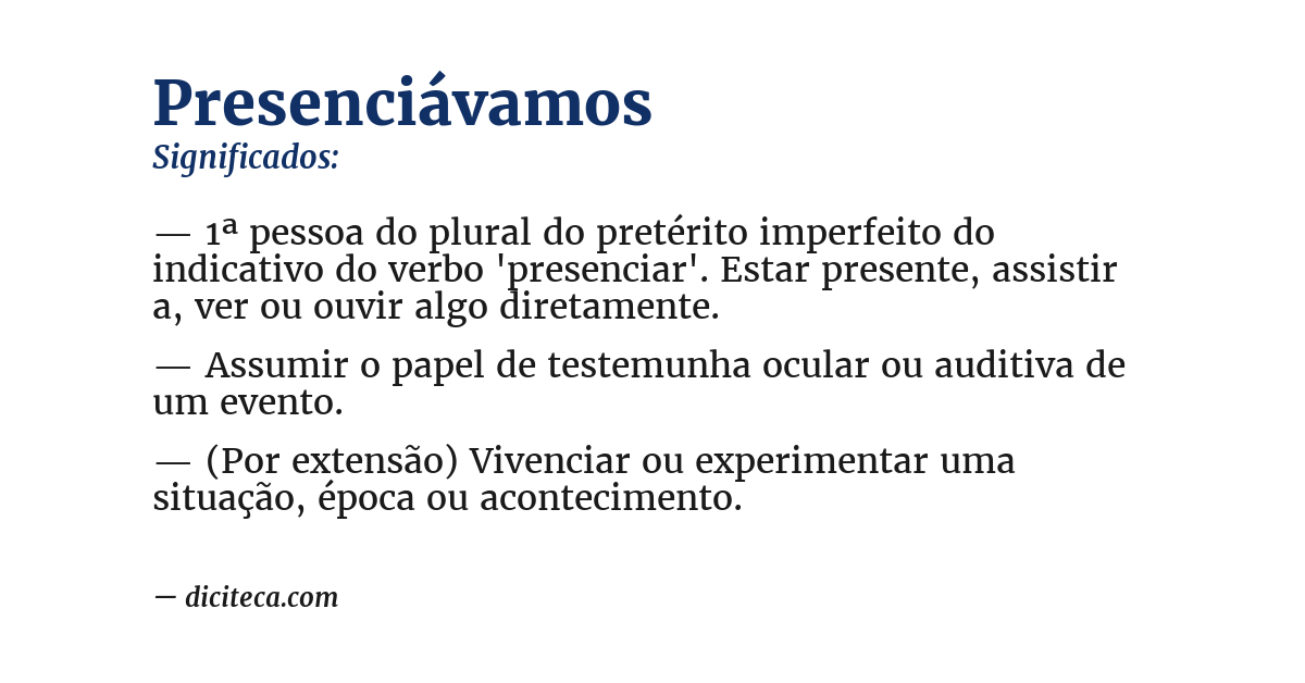 Significado de presenciávamos